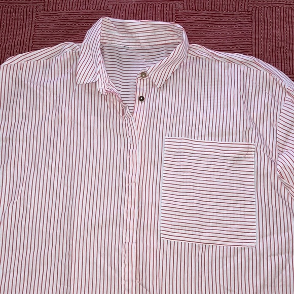 ONLY brand Striped Men's Shirt size 42 uk 14 White and red - Picture 2 of 15